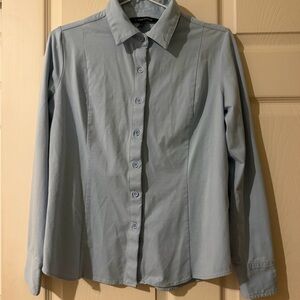 Light Blue Button-Front Women's Shirt